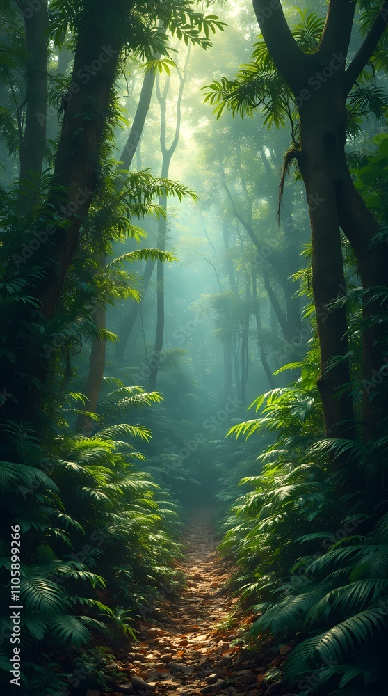 Fototapeta premium The dense tropical jungles