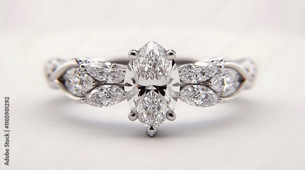 Fototapeta premium Exquisite Collection of Luxurious Engagement Rings with Elegant Diamond Designs