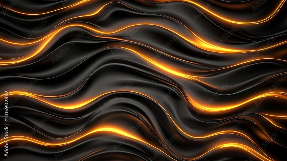 Smooth Black and Orange Waves Flowing Elegantly Across the Surface, Creating a Calming Atmosphere with Soft Light Reflections for Modern Design Projects Smooth Black and Orange Waves Flowing Elegantly Across the Surface, Creating a Calming Atmosphere with Soft Light Reflections for Modern Design Projects