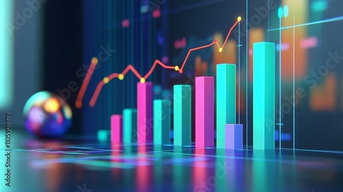 Wallpaper Mural Colorful Sales Forecast with Bar and Line Graphs Showcasing Trends Torontodigital.ca