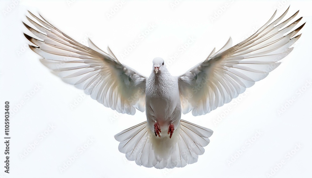 Flying white doveon isolated white backgroud Flying white doveon isolated white backgroud