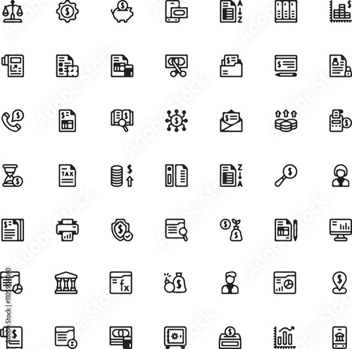 Set of  icons  business simple symbol vector collection