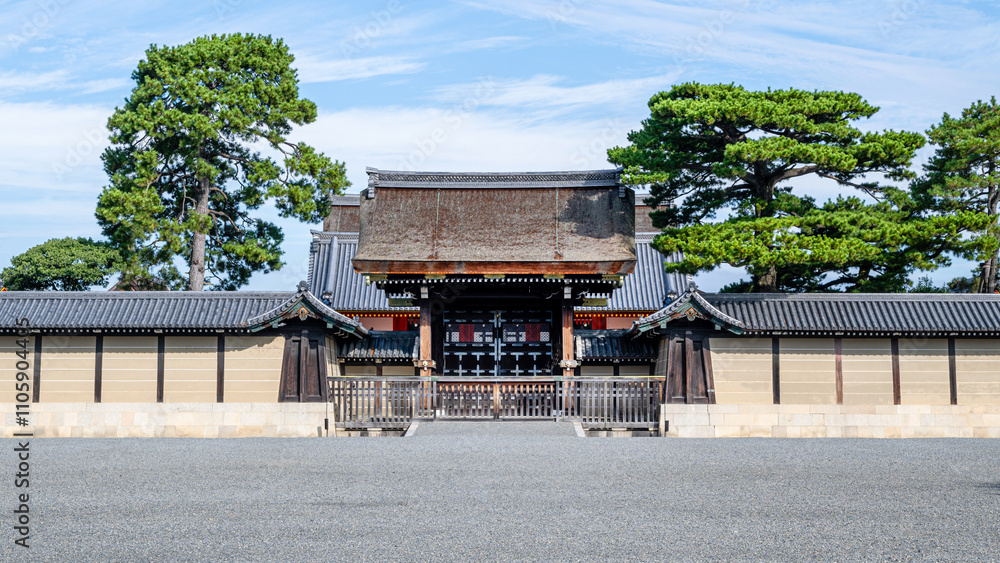 The front gate of Kyoto Imperial Palace in Kyoto, Japan The front gate of Kyoto Imperial Palace in Kyoto, Japan