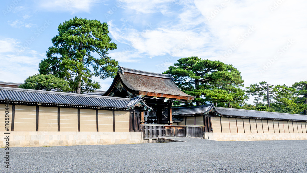 The front gate of Kyoto Imperial Palace in Kyoto, Japan The front gate of Kyoto Imperial Palace in Kyoto, Japan