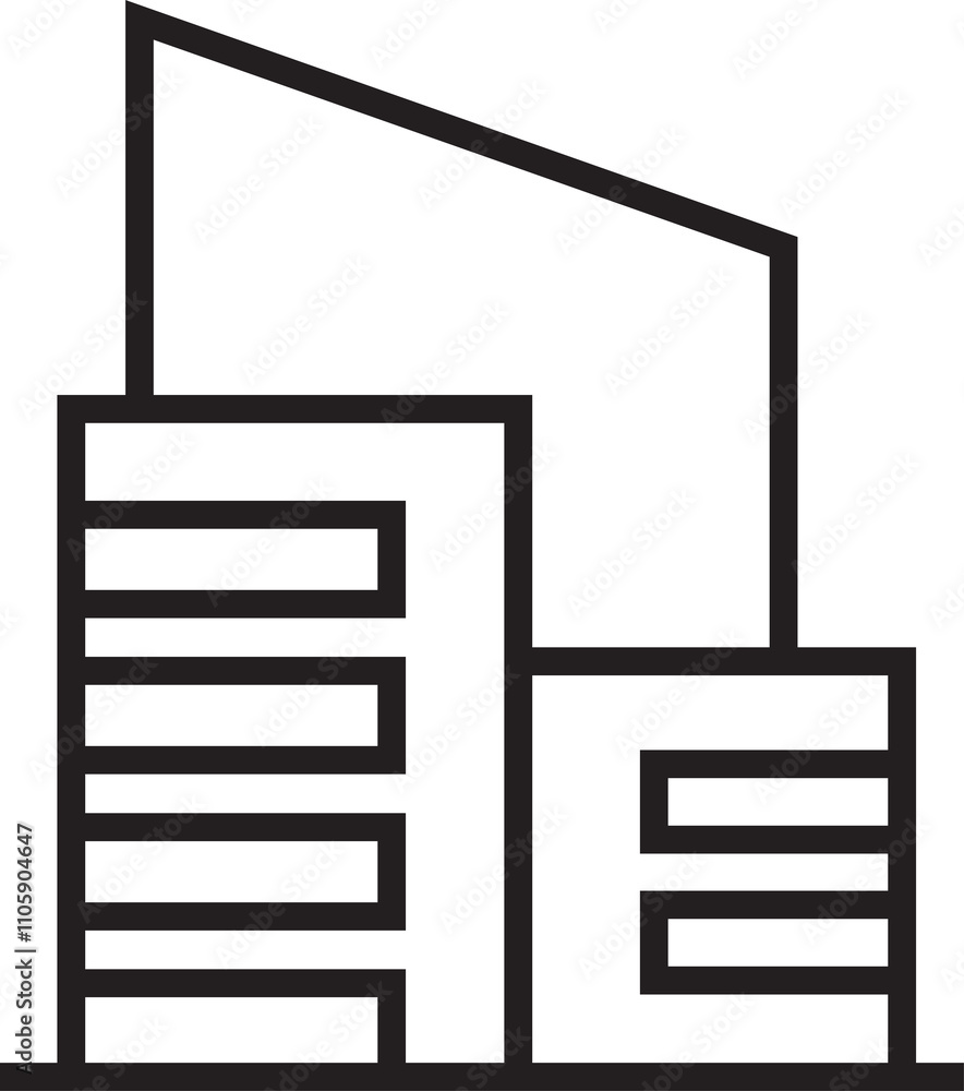 Office and Condo Tower Line Icon
Office and Condo Tower Line Icon