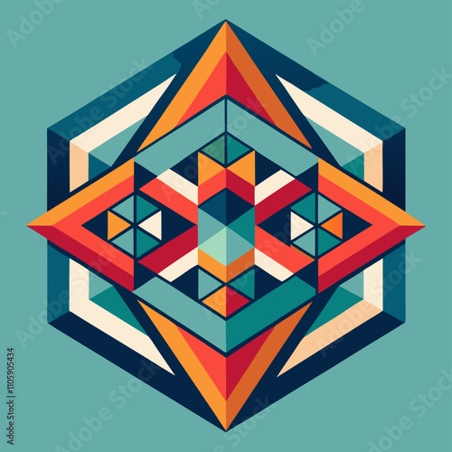 Vibrant Abstract Geometric Cartoon Vector Illustration