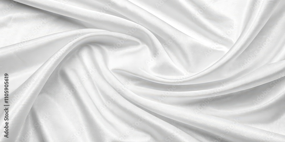Elegant Draped White Fabric, Smooth Texture and Soft Sheen, Perfect for Backgrounds or Design Elements Elegant Draped White Fabric, Smooth Texture and Soft Sheen, Perfect for Backgrounds or Design Elements