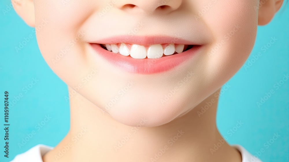 Bright and Cheerful Smiling Child with Healthy Teeth and Radiant Expression Against a Vibrant Blue Background Bright and Cheerful Smiling Child with Healthy Teeth and Radiant Expression Against a Vibrant Blue Background