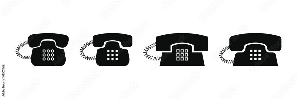 Simple black telephone call symbol isolated on white background Simple black telephone call symbol isolated on white background
