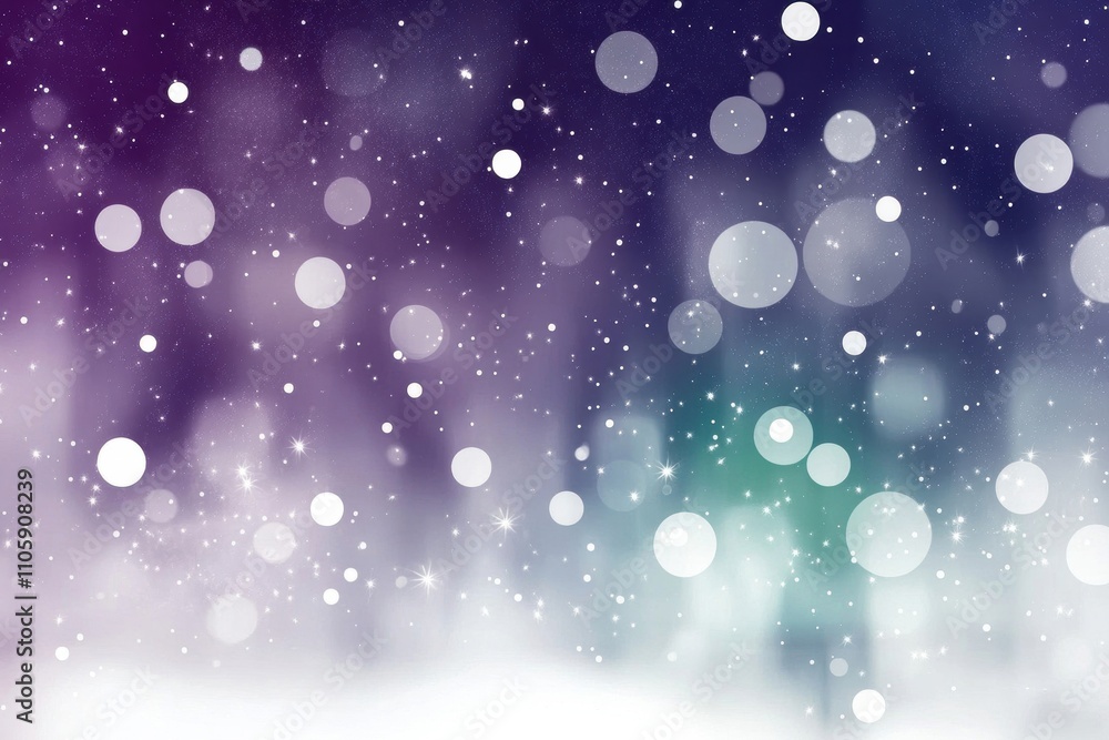 Obraz premium A dreamy, abstract winter background soft bokeh lights amidst snowfall, perfect holiday designs themes.