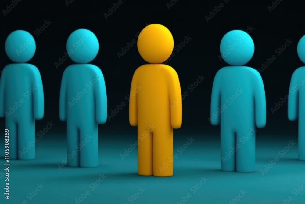 A figure stands blue silhouettes, symbolizing individuality creativity bold visual statement. A figure stands blue silhouettes, symbolizing individuality creativity bold visual statement.