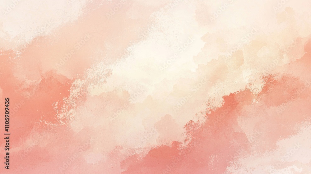 Fototapeta premium Soft pastel hues of pink and white blend seamlessly in a watercolor-style abstract background, creating a serene and artistic atmosphere
