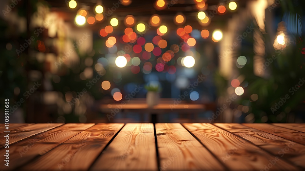 Empty wooden table with christmas theme in background, Warm Glow: A Cozy Evening at a Wooden Table Empty wooden table with christmas theme in background, Warm Glow: A Cozy Evening at a Wooden Table
