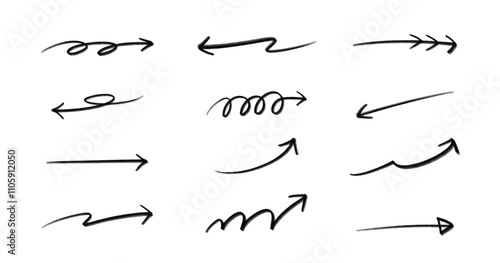 手書きのかわいい矢印のセット
