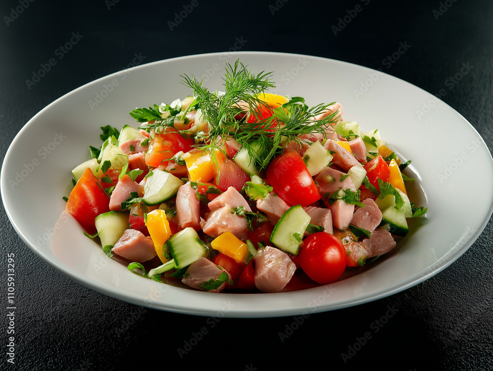 Delicious tuna salad with vegetables Delicious tuna salad with vegetables