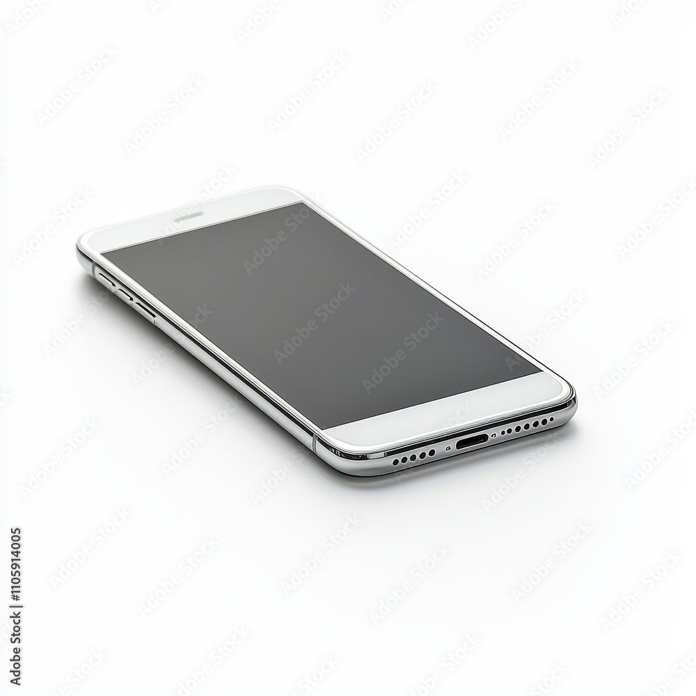Sleek Smartphone Mockup on Isolated White Background Sleek Smartphone Mockup on Isolated White Background