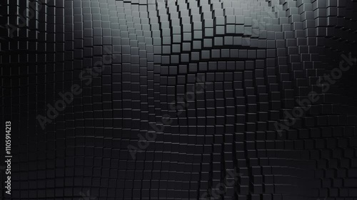 Abstract background with animated black cubes.