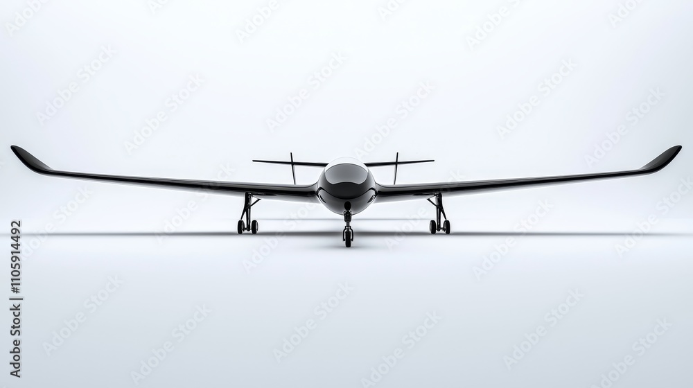 Sleek Commercial Aircraft in Approach Position with Fully Deployed Landing Gear