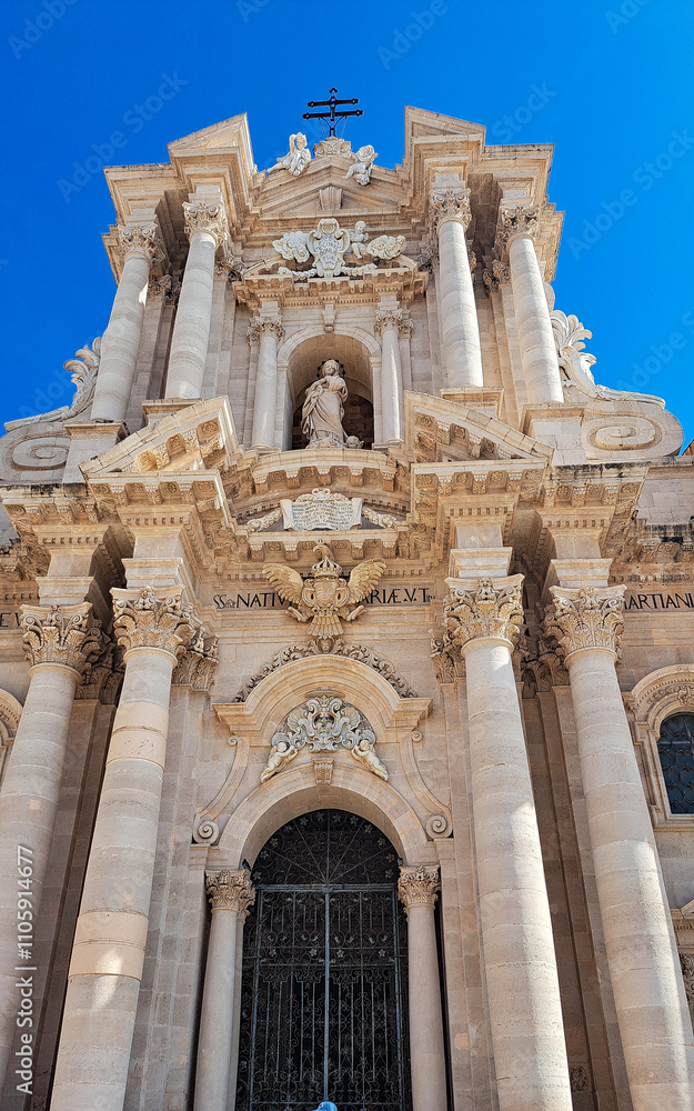 The Metropolitan Cathedral of the Nativity of the Virgin Mary in Syracuse is a Roman Catholic church in Syracuse, Sicily, located in the historic center of the city on the island of Ortygia The Metropolitan Cathedral of the Nativity of the Virgin Mary in Syracuse is a Roman Catholic church in Syracuse, Sicily, located in the historic center of the city on the island of Ortygia