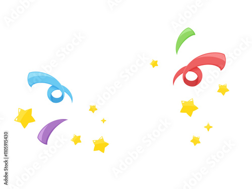リボンと星が弾ける背景イラスト