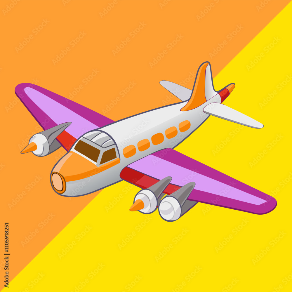 Airplane Cartoon Vector Adventure Illustrations Airplane Cartoon Vector Adventure Illustrations
