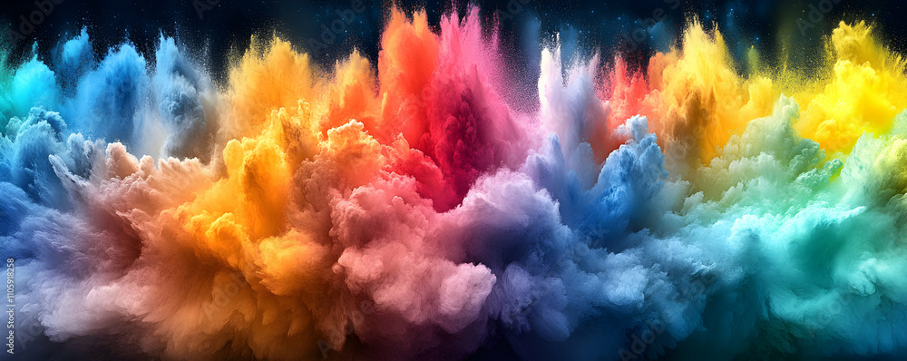 Vibrant Rainbow Color Explosion, Abstract Art Background Vibrant Rainbow Color Explosion, Abstract Art Background