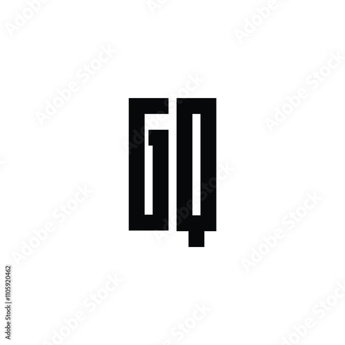 GQ monogram logo design letter text name symbol monochrome logotype alphabet character simple logo