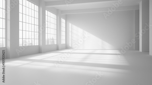 Minimalist White Room Setup with Diffused Natural Lighting