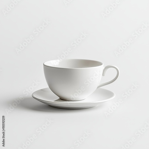 Wallpaper Mural Minimalist Mockup of a Ceramic Coffee Cup with Saucer on Plain Background Torontodigital.ca