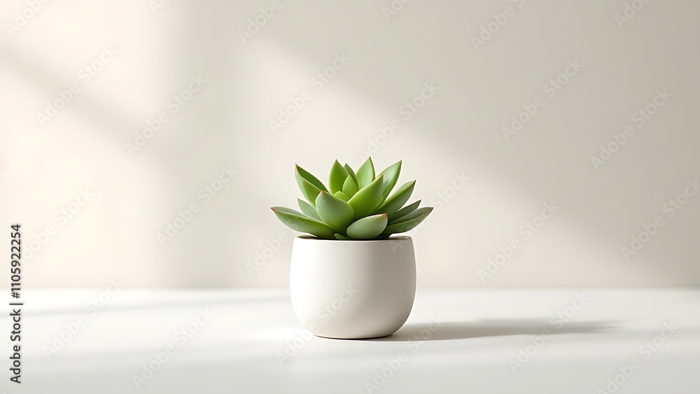 A simple succulent plant in a white pot, set against a neutral background, conveying a calming and modern aesthetic. A simple succulent plant in a white pot, set against a neutral background, conveying a calming and modern aesthetic.