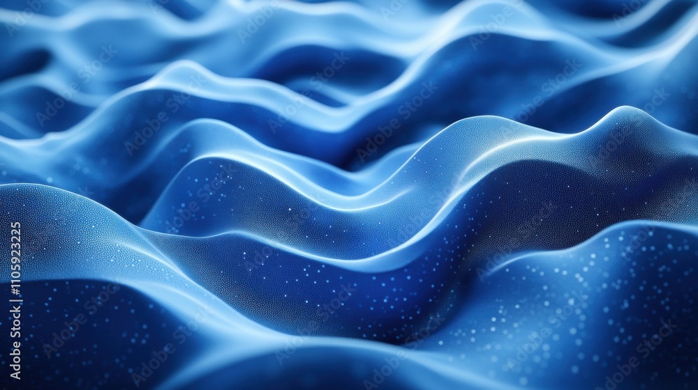 Obraz premium Abstract blue wavy texture with subtle sparkle.