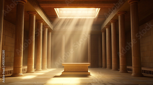 Discover the spiritual essence captured in this illustration of an ancient synagogue.
