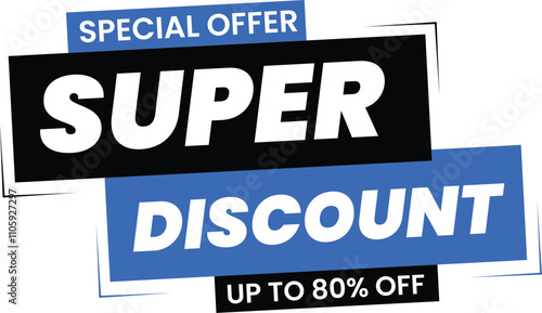 Super Discount Promotional Ecommerce Offer Design Marketing Symbol
