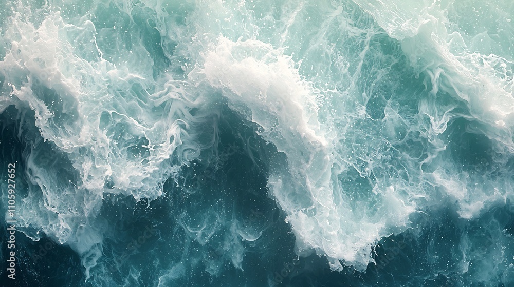 Obraz premium Serene Oceanic Gradient Waves Background with Flowing Natural Atmosphere