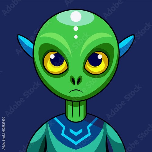 Colorful Alien Clipart Cartoon Vector Design