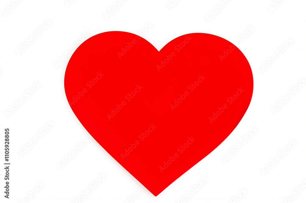 Red heart on a white background top view valentines day greeting card design Red heart on a white background top view valentines day greeting card design