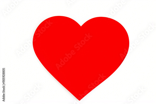 Free Download Red heart on a white background top view valentines day greeting card design - GFXLoad
