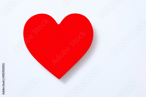 Free Download Red heart on a white background top view valentines day greeting card design - GFXLoad