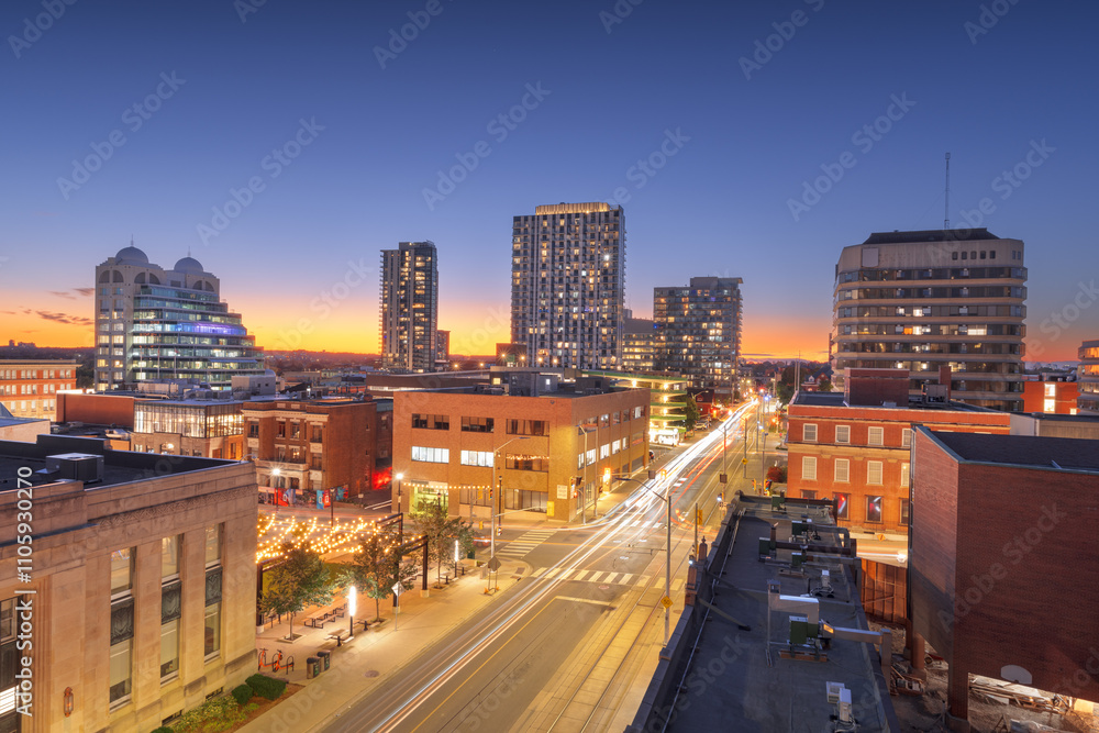 Obraz premium Kitchener, Ontario, USA Downtown