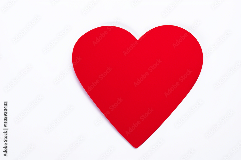 Red heart on a white background top view valentines day greeting card design Red heart on a white background top view valentines day greeting card design