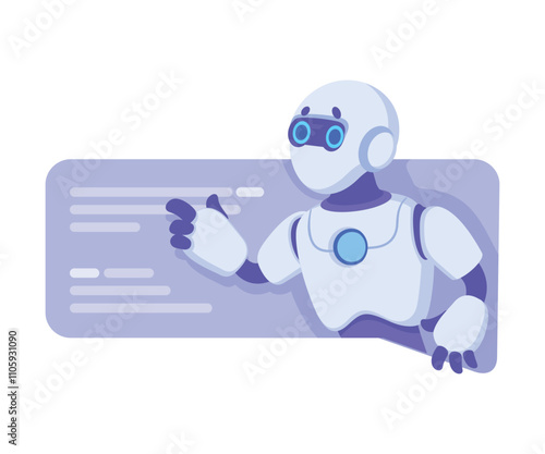 Robot as Smart Android Assistant Machine Vector Illustration