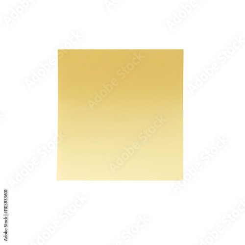 Yellow Post-It Note on Transparent Background