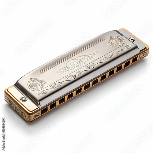 A classic harmonica with metal cover plates
