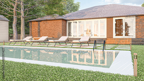 Deck, garden, pool, landscape design