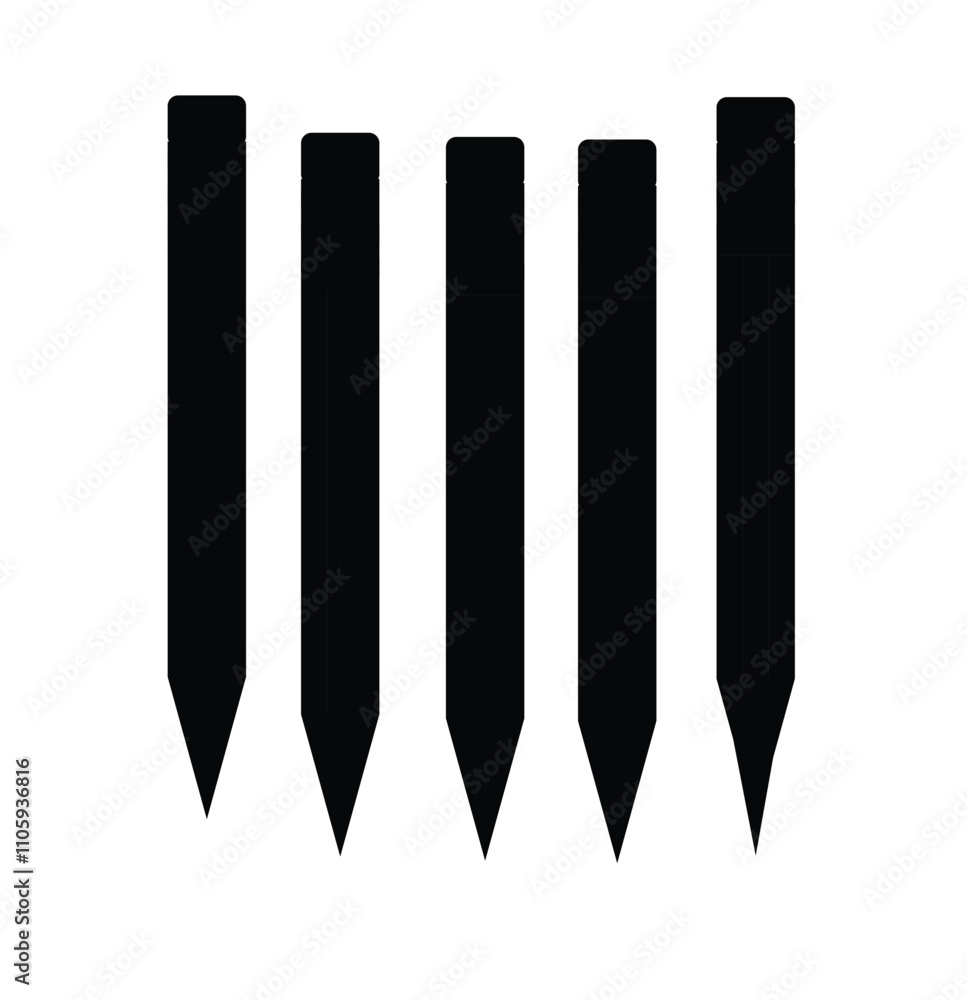 Cute cartoon vector set of pencils icon