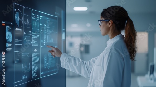 Innovative health technology solutions medical research facility digital interface healthcare modern environment professional perspective