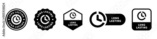 Long Lasting - vector signs for product information label.
