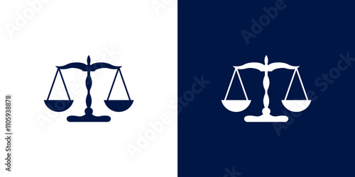 Scales of Justice Vector Logo Design Illustration for Law Firm Symbol.