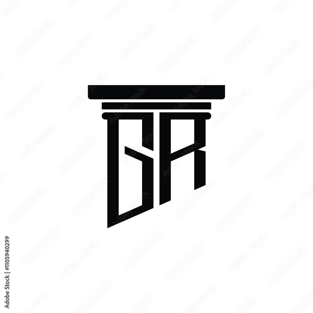 GR monogram logo design letter text name symbol monochrome logotype alphabet character simple logo