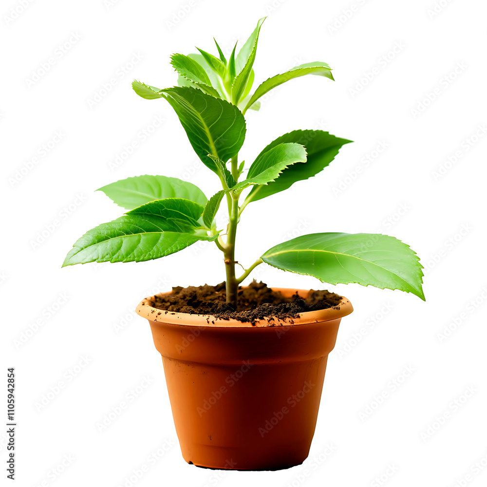 small green plant in the small pots on transparent background small green plant in the small pots on transparent background